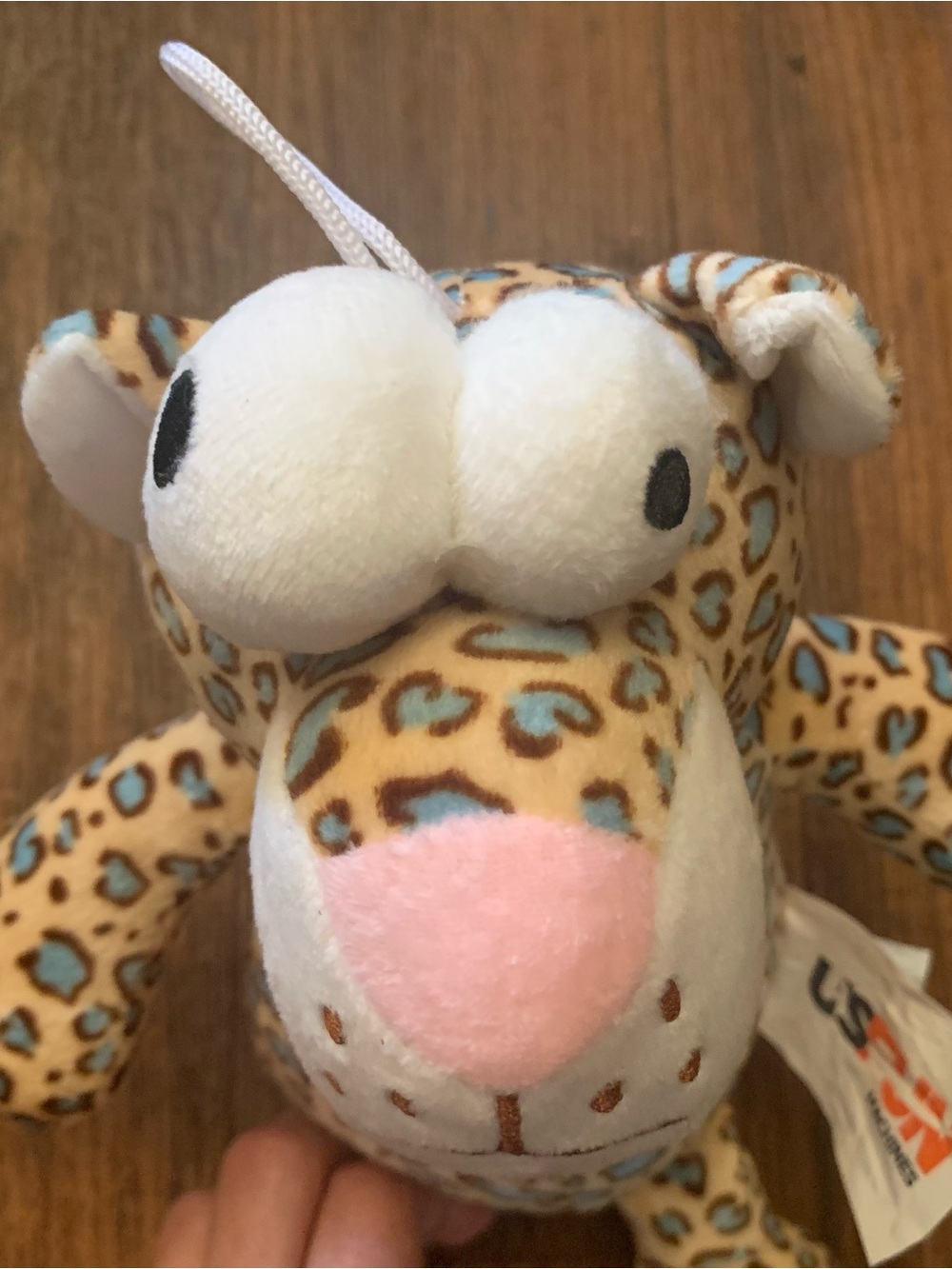 Plush 11" Big Eyes Blue Spotted Leopard Stuffed Animal Toy Cheetah Leopard Soft - Picture 4 of 7